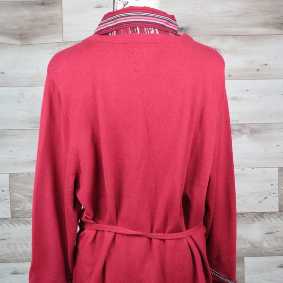 Notations* Women's 3/4 Sleeve Pullover Abstract Undershirt Waist Tie Sweater~ 1X - Picture 6 of 12